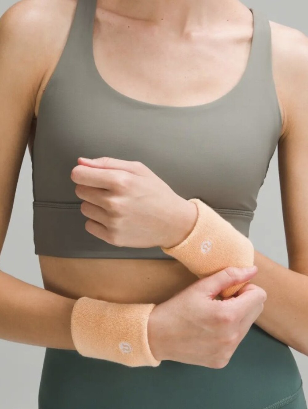 Lululemon Cotton Terry Wristbands AND Sweatband - Summer Glow (Peach) NWOT!